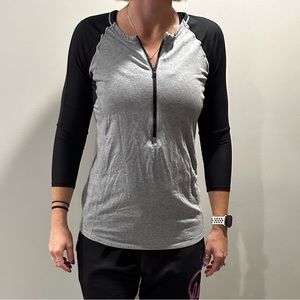 3/4 sleeve lululemon black and gray